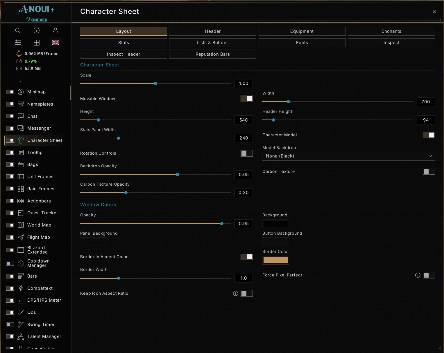 Character Sheet
