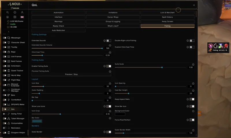Resource bar settings