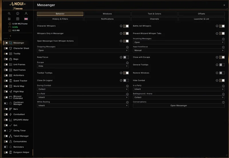 Chat settings